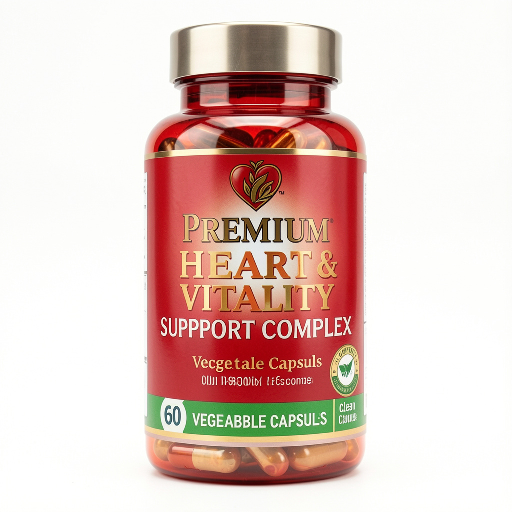 Premium Heart & Vitality Support Complex bottle - 60 vegetable capsules